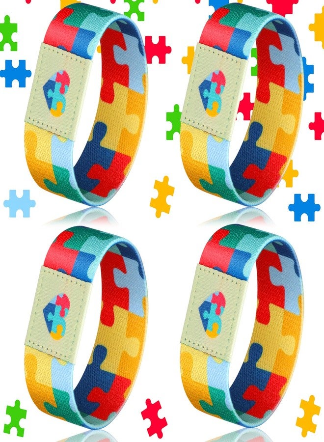 Lingvee 3 Pcs Autism Awareness Bracelet Wristband Elastic Puzzle Autism Jewelry Stretch Bracelet Gift for Women Men Colorful Motivational Jewelry for Adults - Image 1